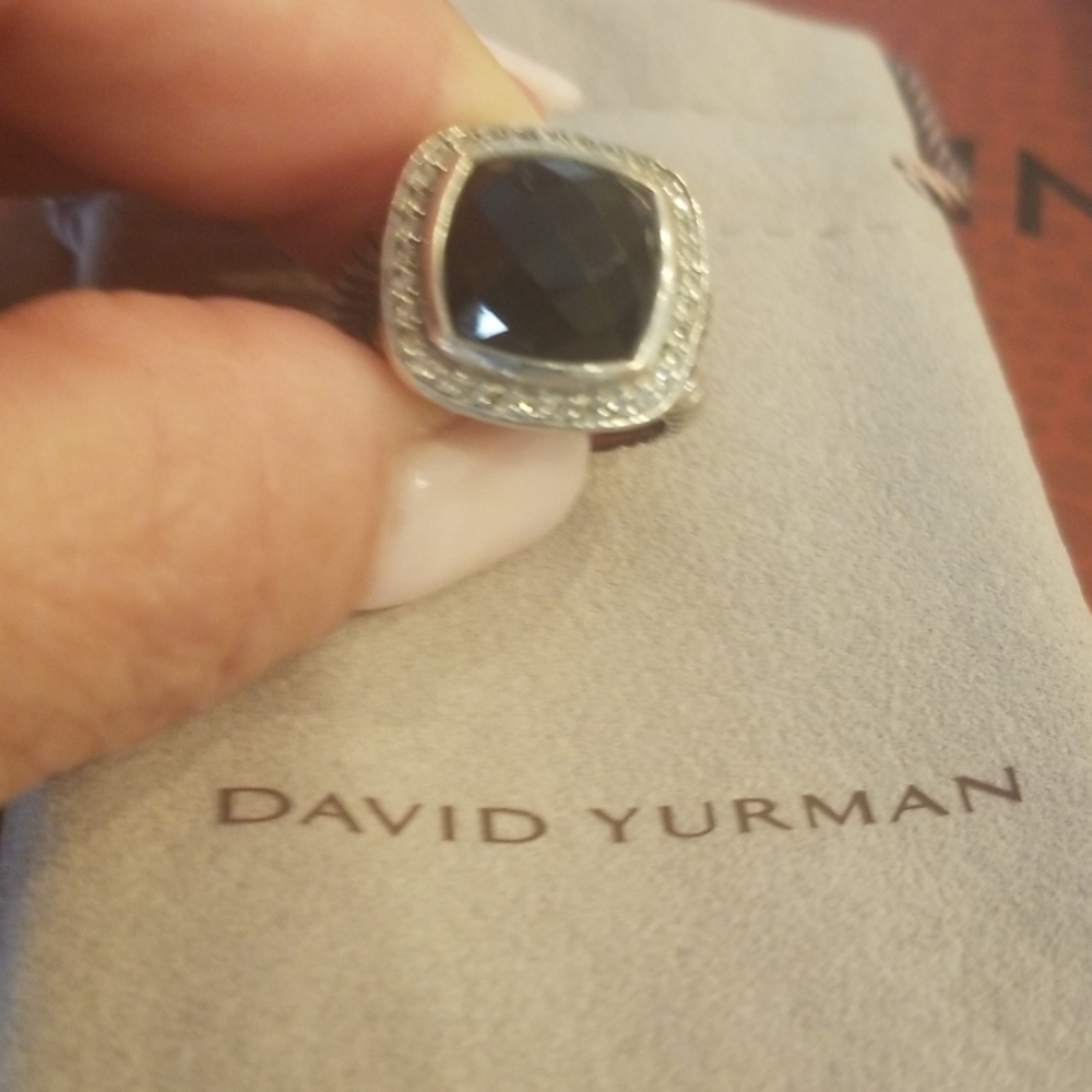 David Yurman black onyx and diamond ring - Picture 5 of 10